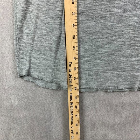 Wings + Horns Mens Shirt Large Gray Heather Slub Rib Henley Long Sleeve Knit - Picture 5 of 6